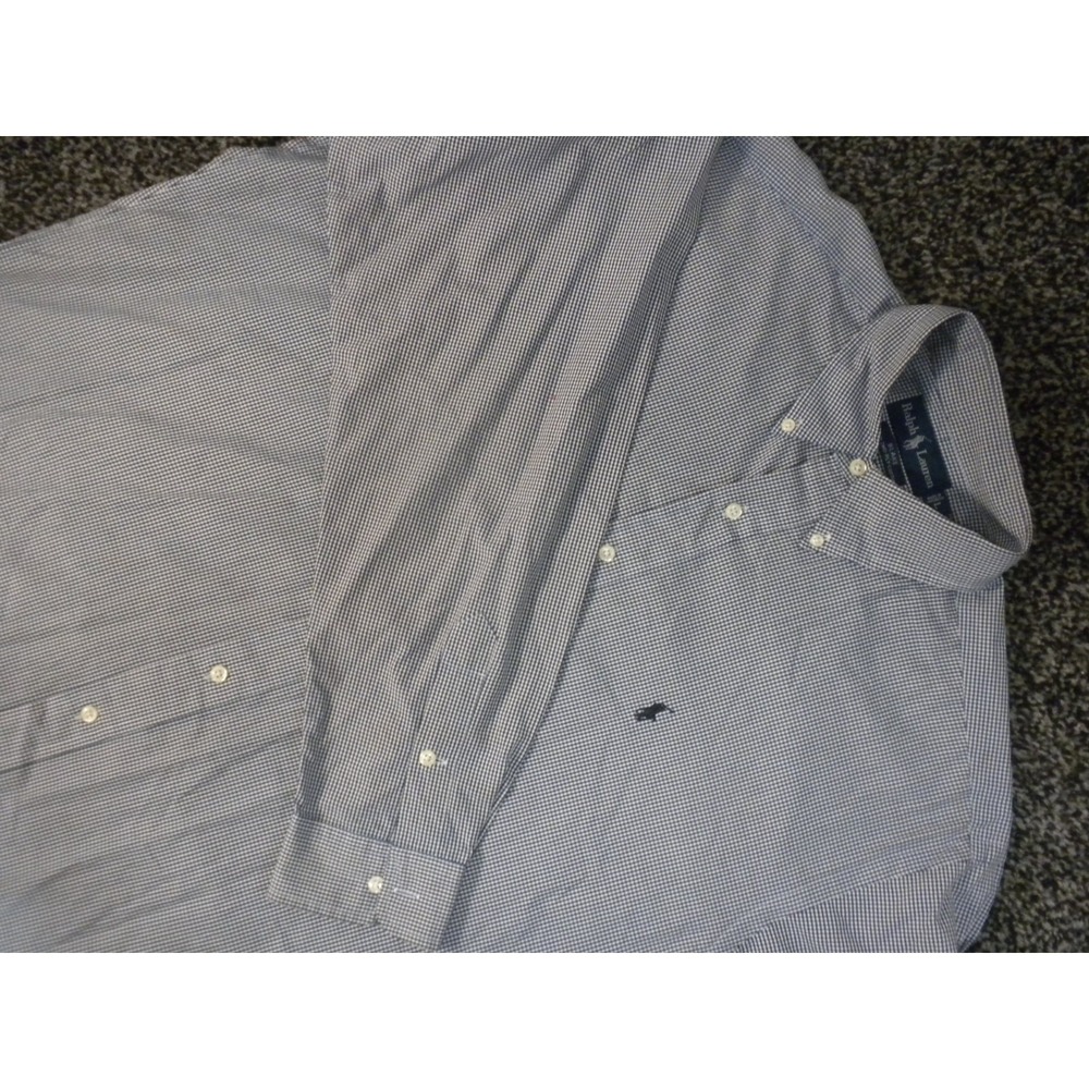 Ralph Lauren Shirt Mens L Blue Gingham Check Blake Button Down Long Sleeve Pony‎